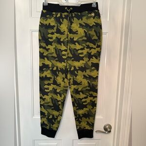 Michael Kors Camo Jogger Pants Green Black Drawstring